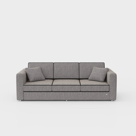 Evaina three seater fabric sofa — contemporary lounge suite neutral tones JOLIN