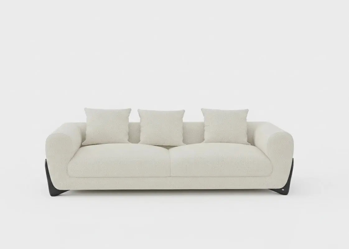 Kaedra sofa side view — 230cm grey polyester lounge suite made to order