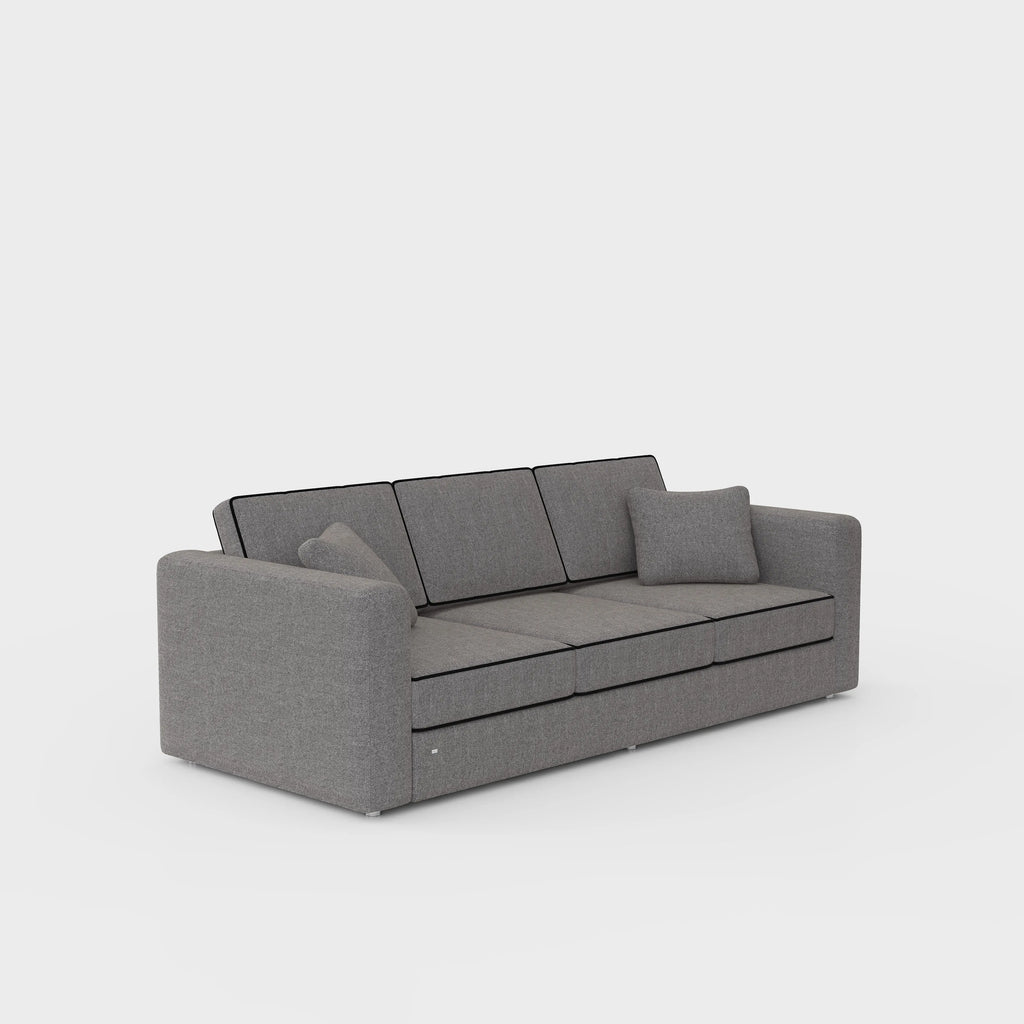 Evaina sofa lifestyle — neutral contemporary living room sofa Australia