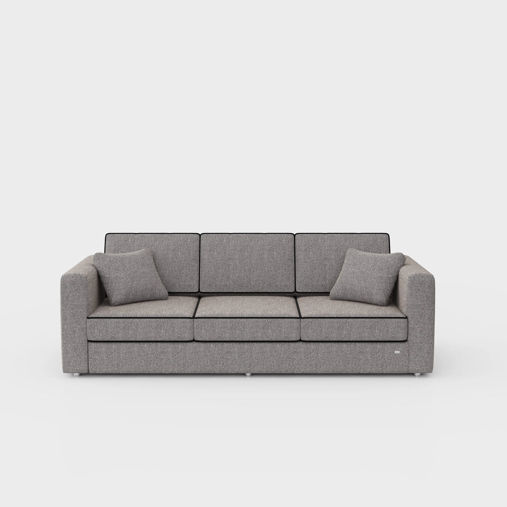 Evaina three seater fabric sofa — contemporary lounge suite neutral tones JOLIN