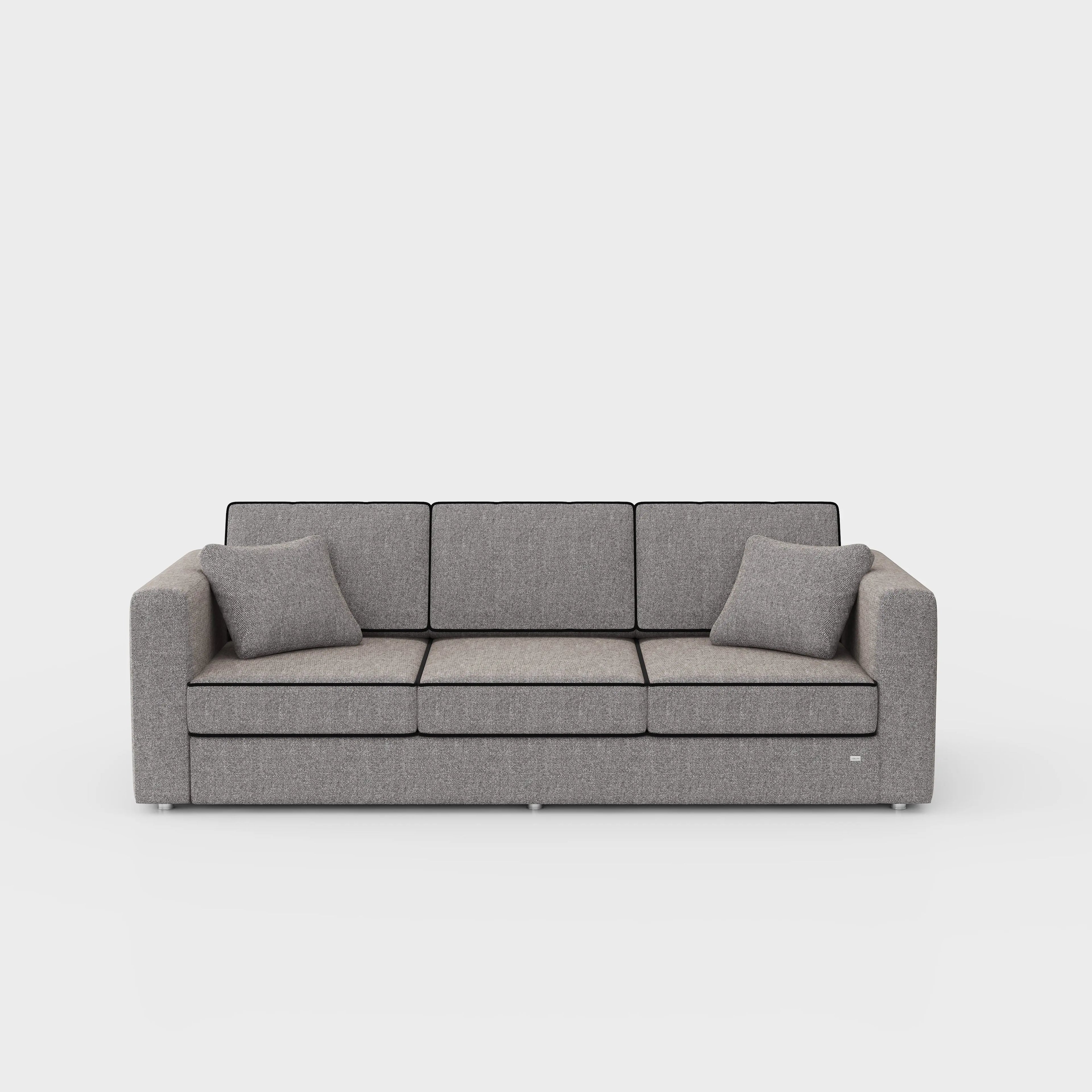 Evaina three seater fabric sofa — contemporary lounge suite neutral tones JOLIN