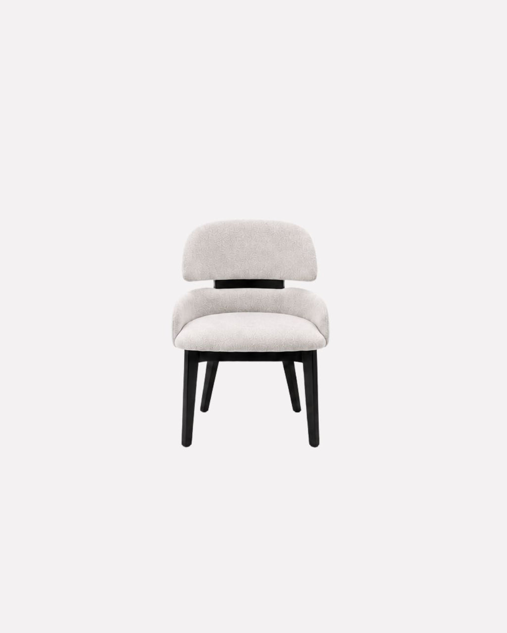 JOLIN Furniture Soleia Chair with curved wooden frame and cushioned seat, showcasing modern design and natural wood finish.