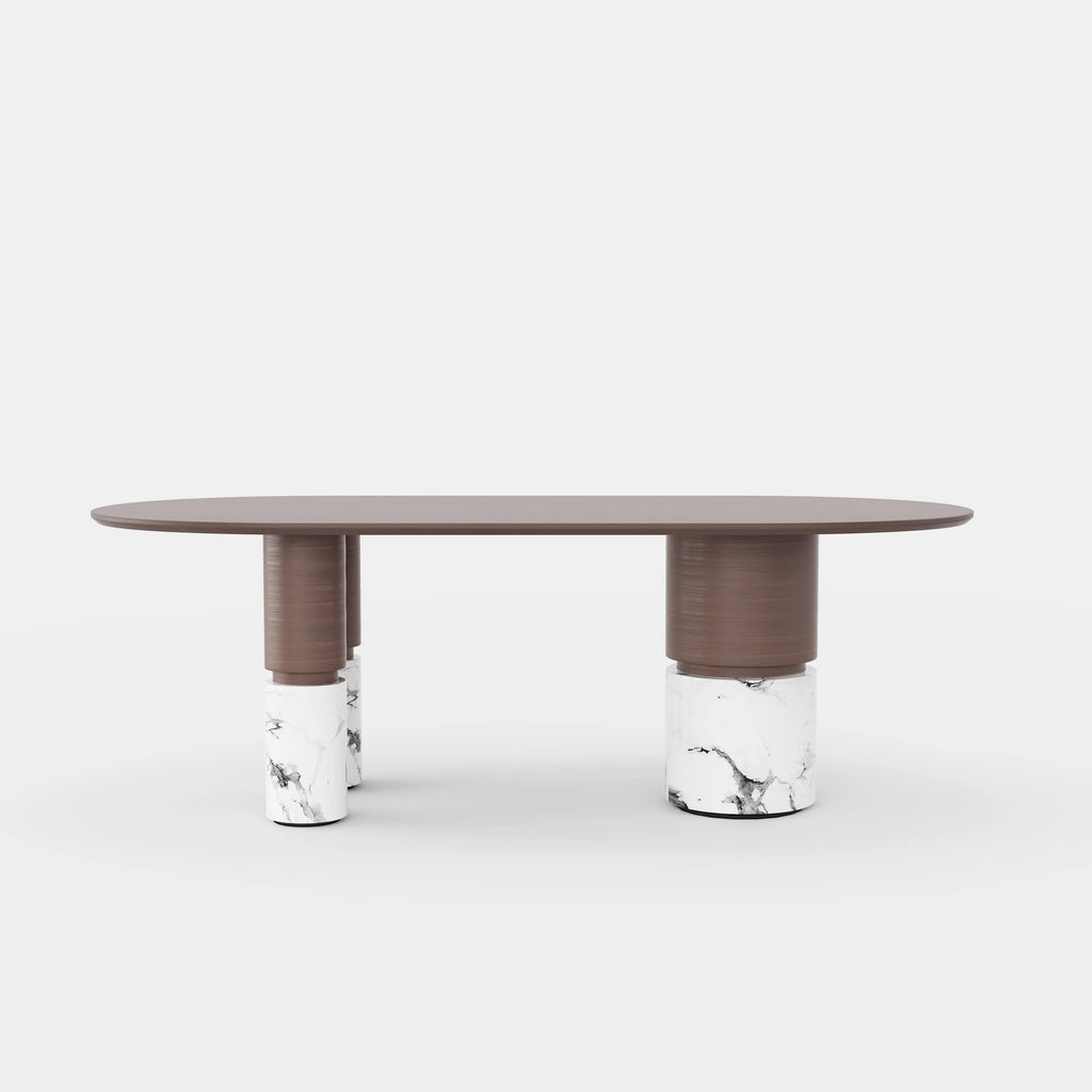 Ophelia round marble dining table — designer stone top dining table Australia