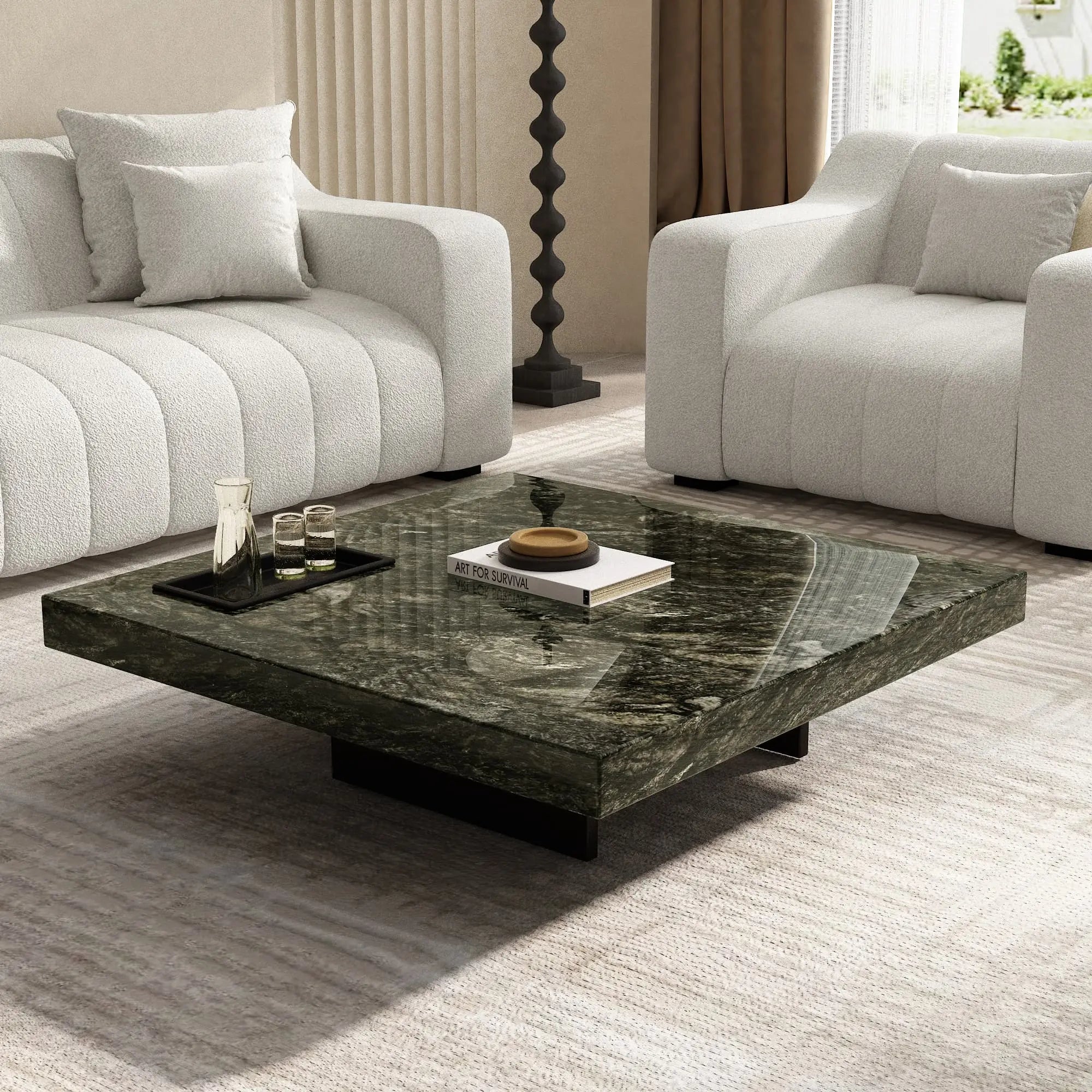 Vallora coffee table detail — marble surface contemporary coffee table JOLIN Furniture