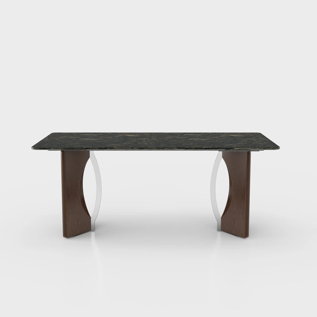Thalira natural stone dining table — custom stone top contemporary dining, JOLIN