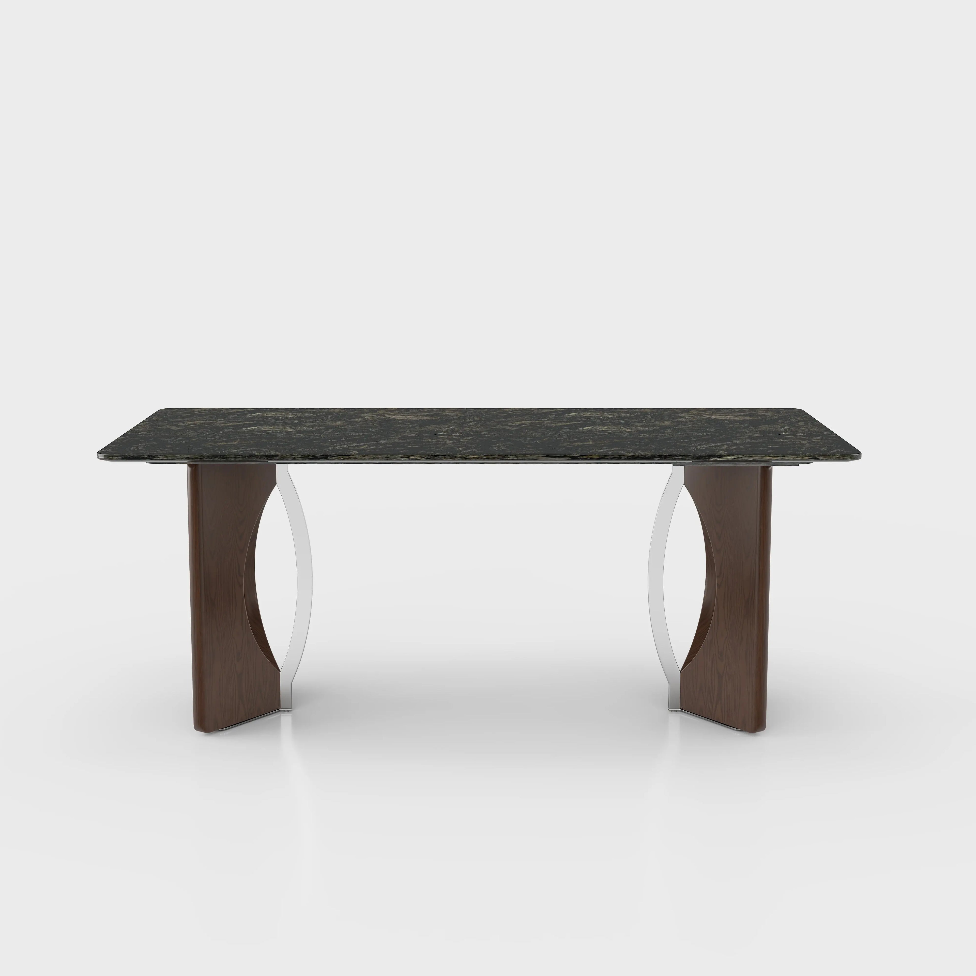 Thalira natural stone dining table — custom stone top contemporary dining, JOLIN