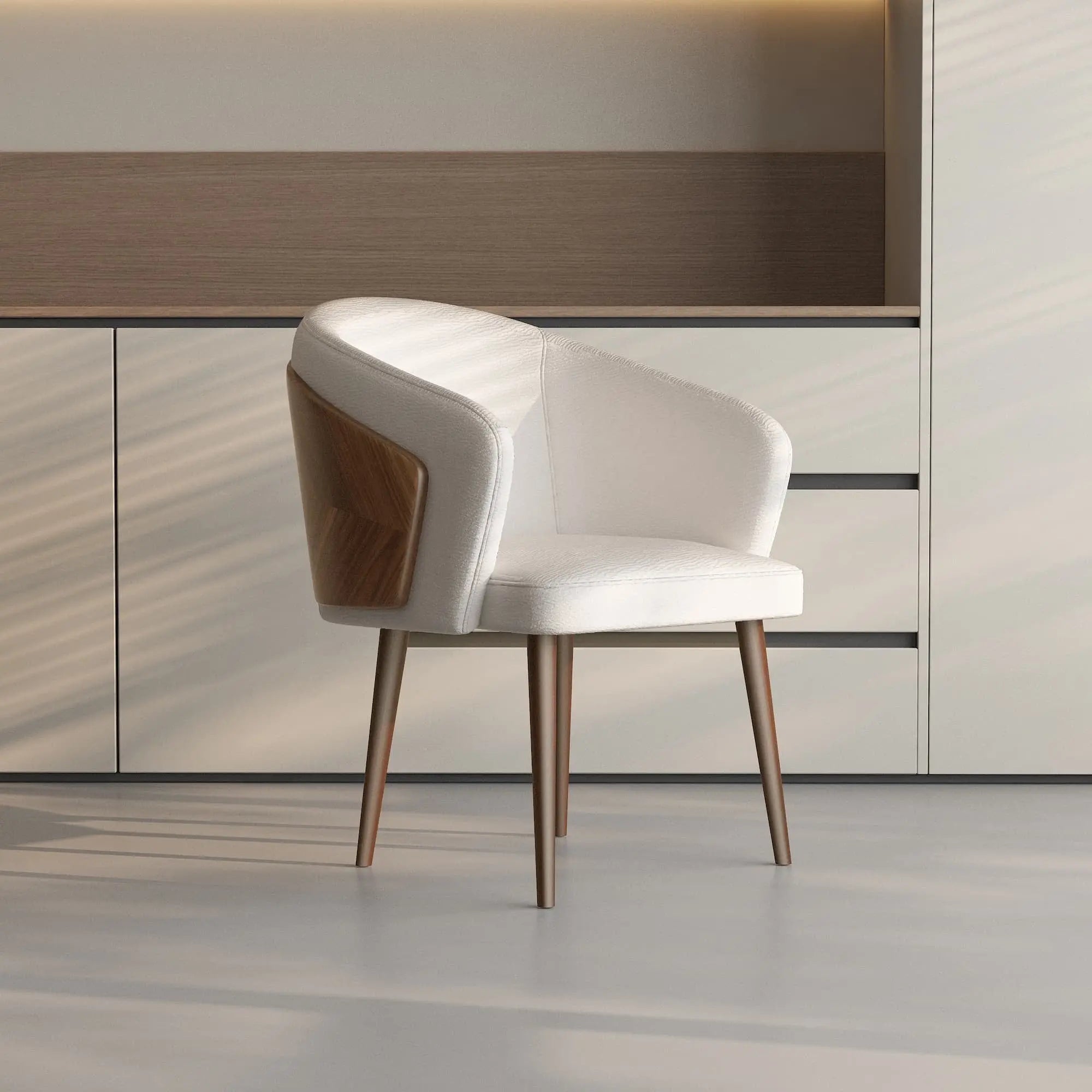 Virelle chair lifestyle — modern armchair interior styling JOLIN Furniture