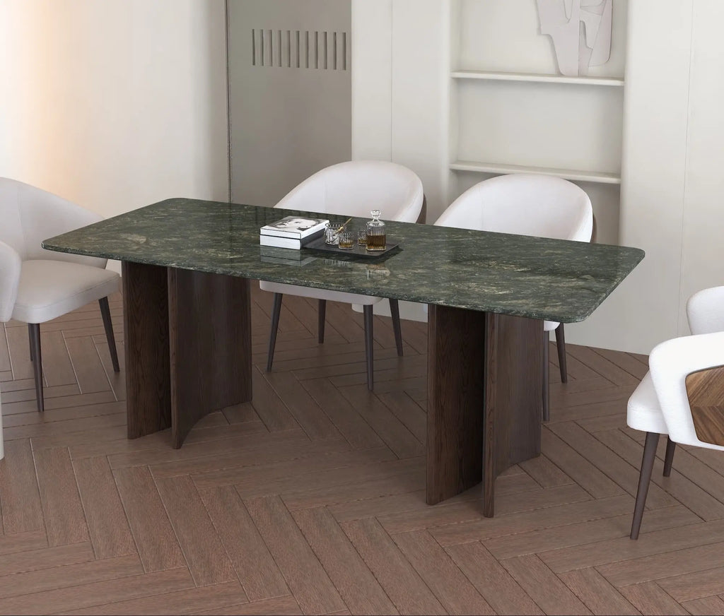 Aureila table top view — marble surface detail, luxury dining table Australia