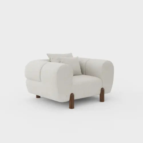 Serenith one seater cream luxury lounge chair — upholstered armchair Australia