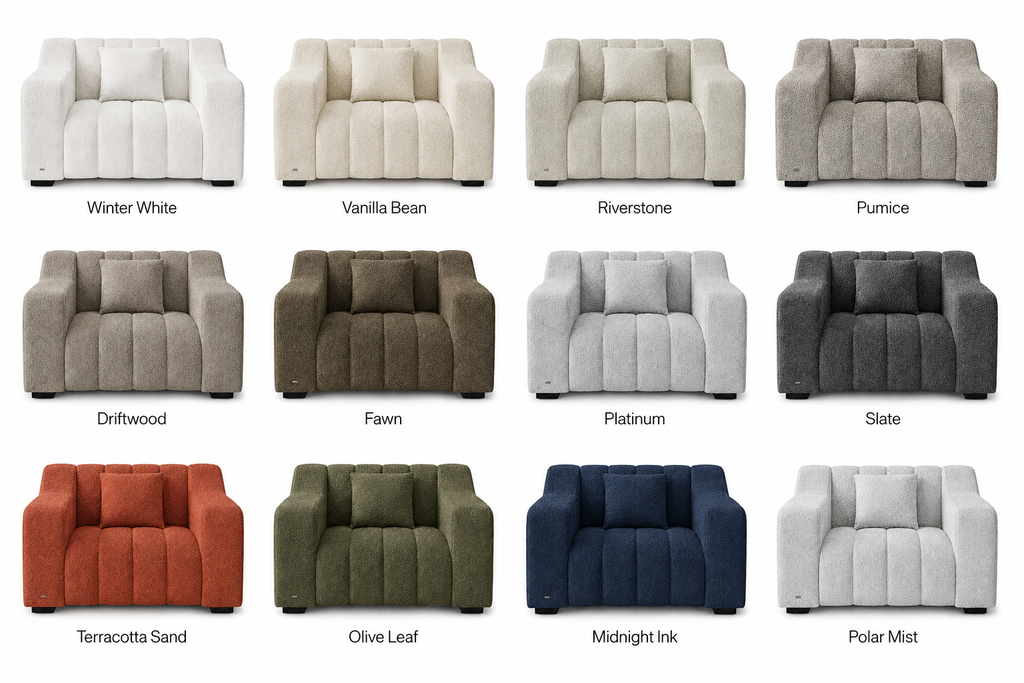 JOLIN Furniture Anella One Seater Sofa with plush cushions and modern design in a cozy living space.