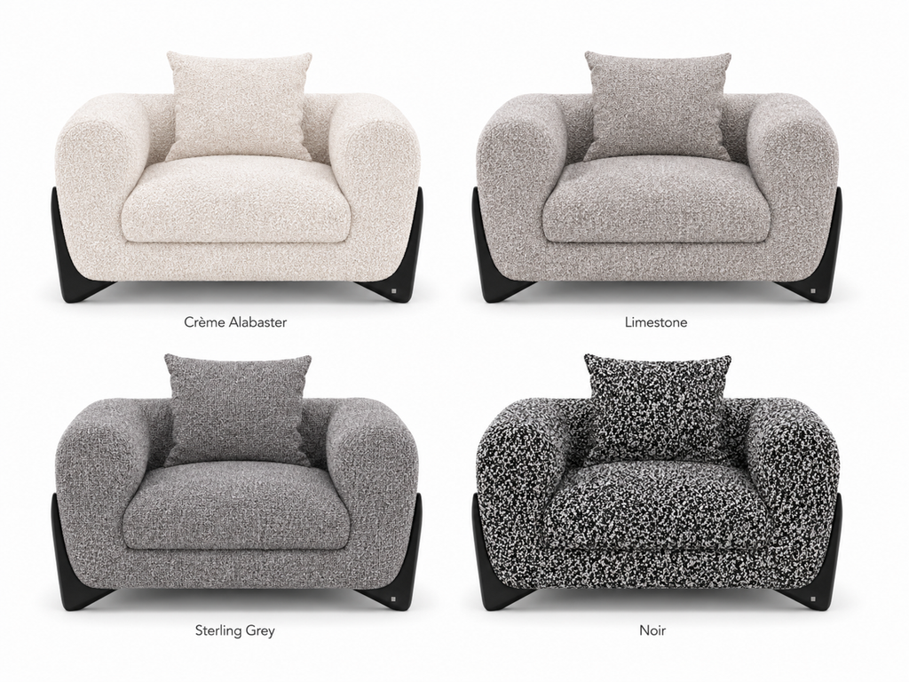 JOLIN Furniture Kaedra One Seater Sofa in neutral fabric, featuring plush cushions and modern design for comfortable seating.
