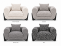 JOLIN Furniture Kaedra One Seater Sofa in neutral fabric, featuring plush cushions and modern design for comfortable seating.