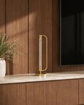 JOLIN Furniture Ariess Lamp with sleek modern design and white lampshade, perfect for contemporary home decor.
