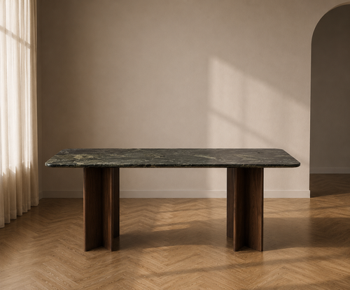 Aureila JOLIN Furniture table with smooth wooden surface and modern design, showcasing a stylish and functional dining or workspace table.