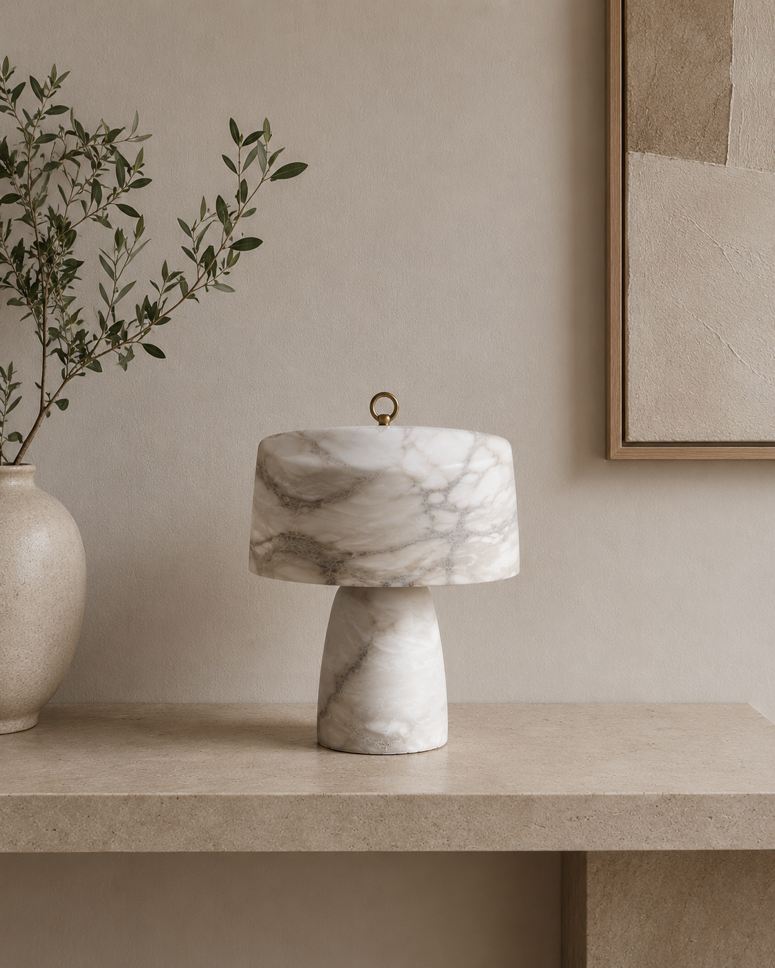 JOLIN Furniture Elena marble lamp with a sleek base and stylish design, ideal for modern home decor.