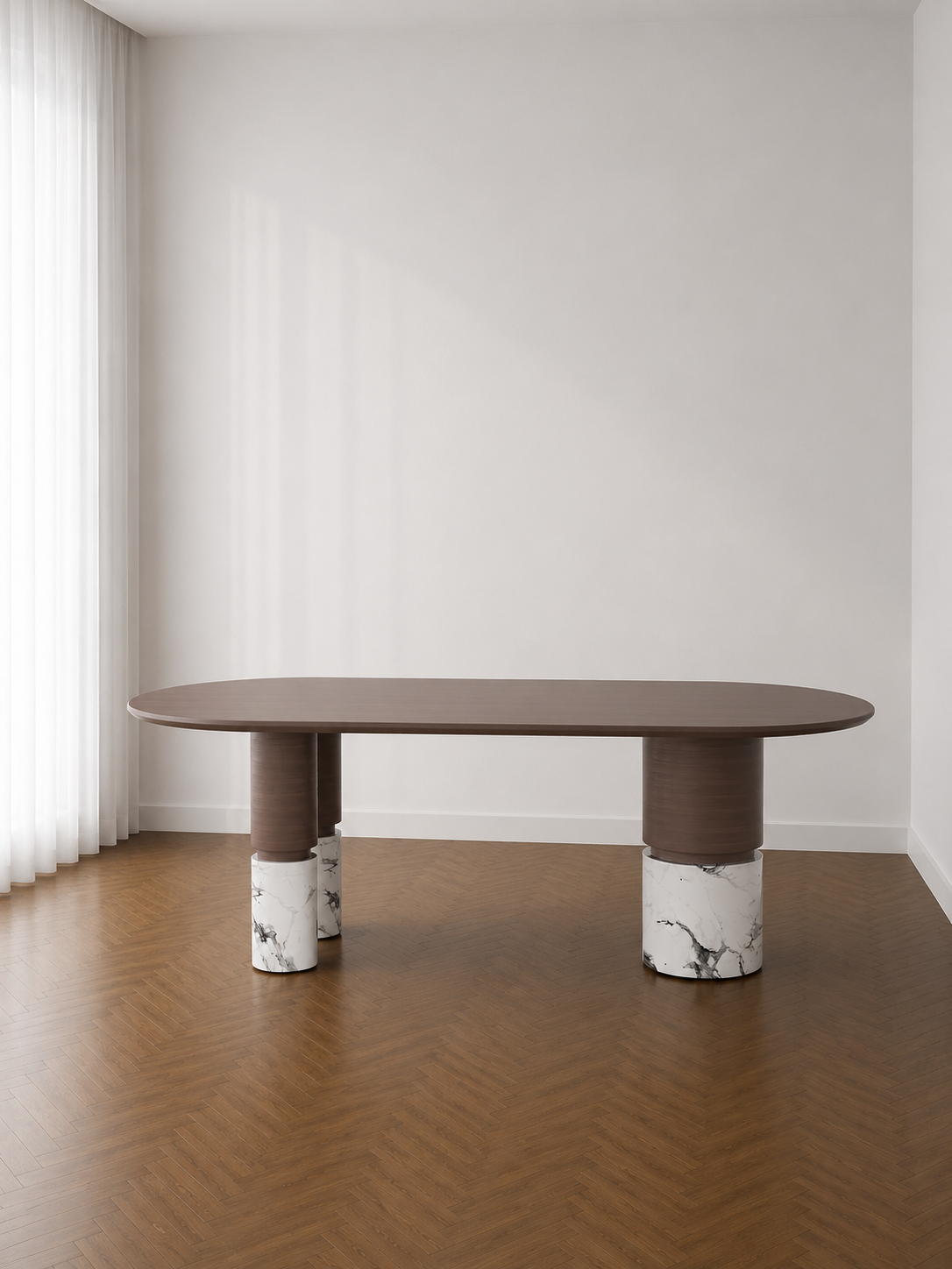 Modern Ophelia Table by JOLIN Furniture with sleek wooden surface and minimalist design, perfect for contemporary living spaces.